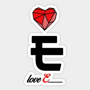 Initial love letter E for valentine Sticker